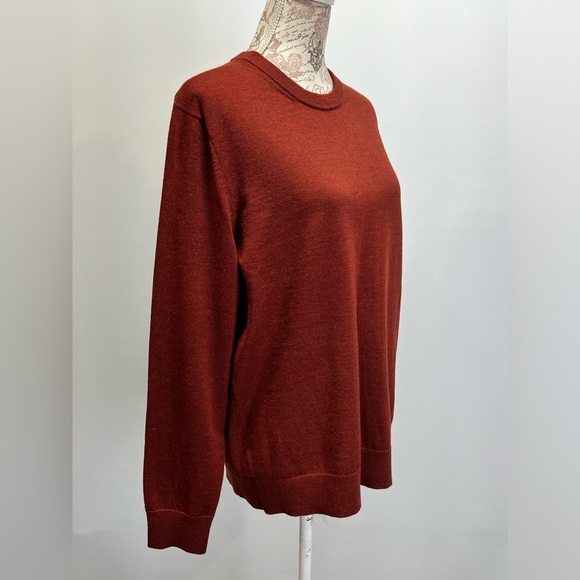 BANANA REPUBLIC Rust 💯 Merino wool crew neck sweater size L - Picture 8 of 13